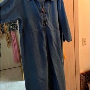 Ladies denim lace up front dress in size 20.
